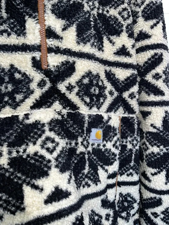 Carhartt Fair Isle Pullover Fleece Loose Fit Sherpa Sweatshirt Women's Large - Picture 4 of 10